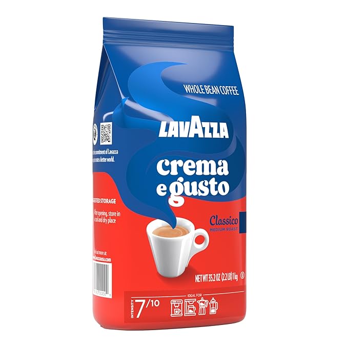 Lavazza Crema e Gusto Whole Bean Coffee Medium Roast Arabica and Robusta Blend 2.2 lb Bag (pack of 1)