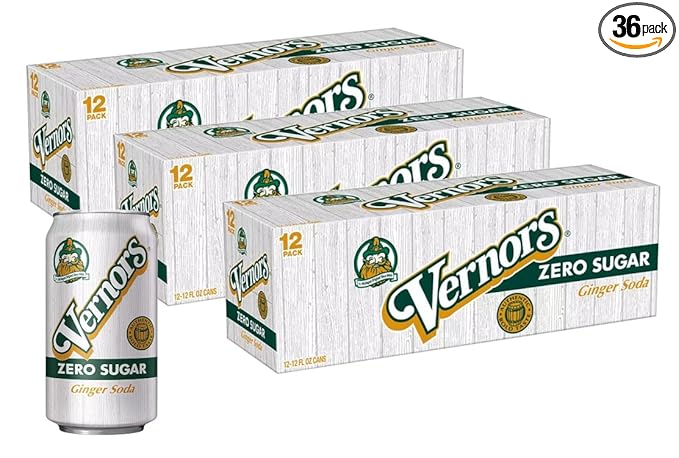 Vernors Classic Original Zero Sugar Ginger Ale Soda Soft Drink - 3 Cases (36 Cans)