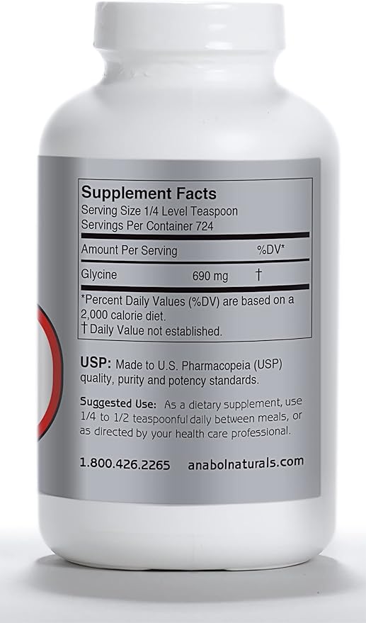 Anabol Naturals Glycine 1000 gram Pure crystalline Free Form Powder (2.2 Pound)