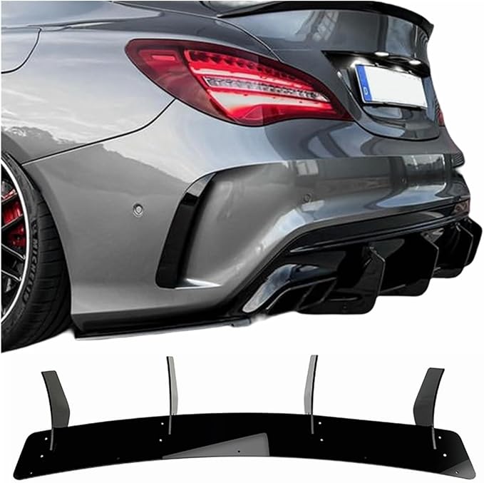 Car Rear Bumper Lower Diffuser Lip Body Kit Compatible for Mercedes Benz CLA Class W117 C117 CLA220 CLA250 Sport CLA45 AMG Sedan 2016-2019