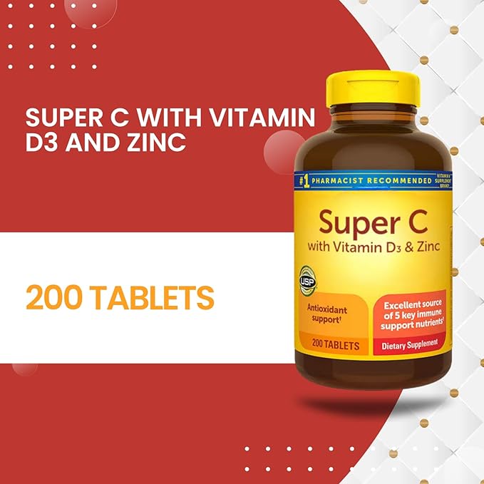 Supeer C with Vitamin D3 and Zinc 200 Tablets (Pack of 1)