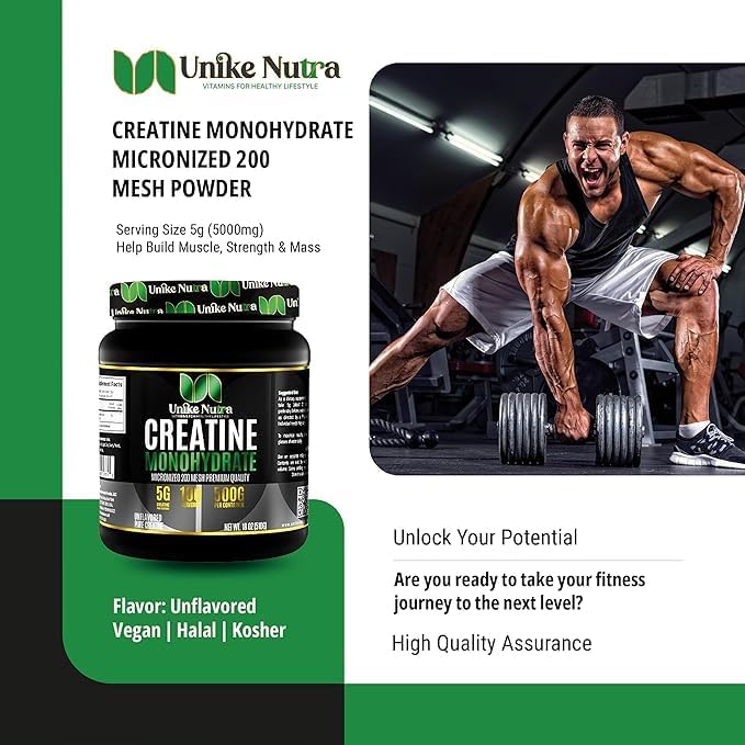 Micronized Creatine Monohydrate Powder - Halal Kosher Vegan Keto-Friendly - 10000mg. 2.2 Pounds. Per Serv (5g) - 200 Servings - Unflavored (Pack of 2)
