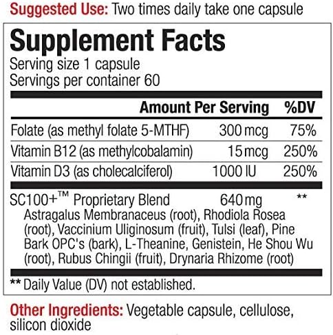 Stem Cell 100+: Multi-Pathway Anti-Aging &amp Rejuvenation Supplement Supports Stem Cells Telomeres Longevity Genes Vascular Circulation Neural Function Autophagy and More
