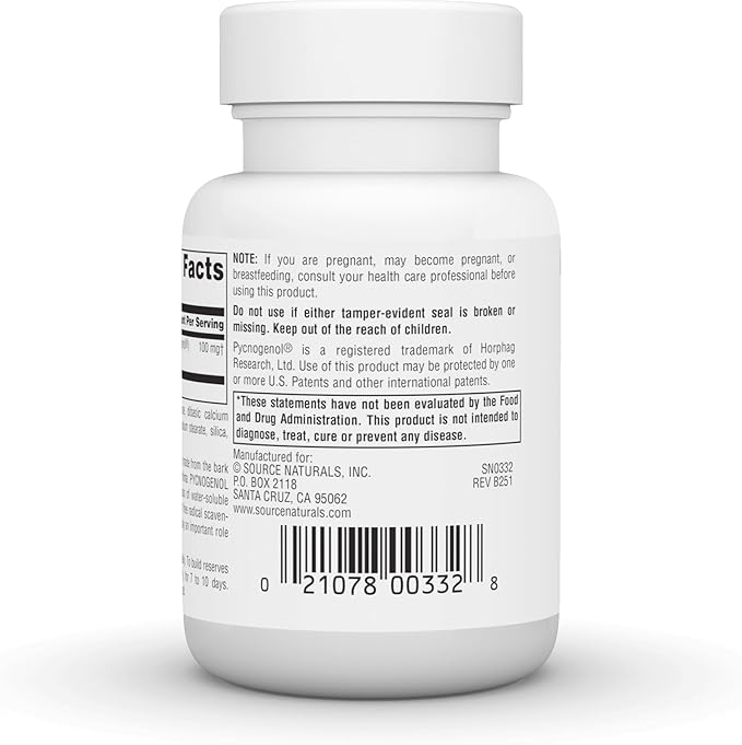 Source Naturals Pycnogenol Proanthocyanidin Complex 100 mg - 30 Tablets