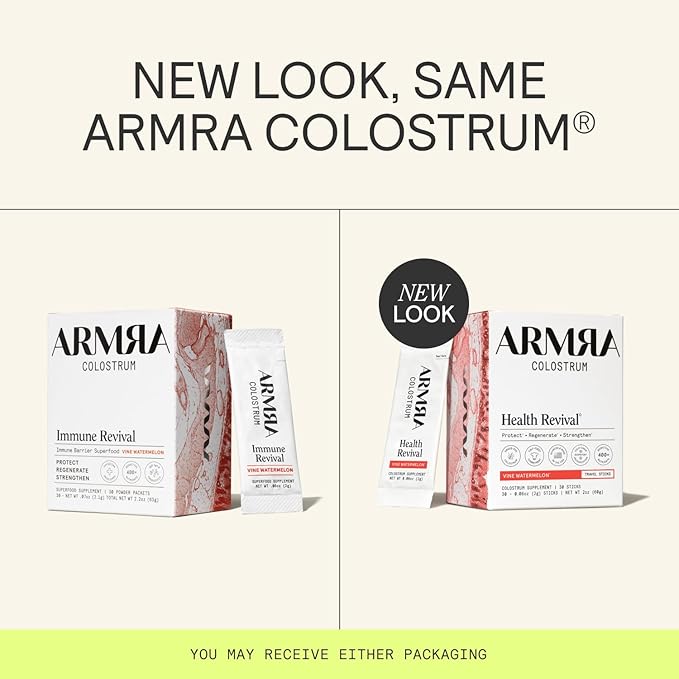 ARMRA Colostrum Powder | Vine Watermelon | Gut Health &amp Bloating | Skin &amp Hair | Immunity | Keto Gluten &amp Fat-Free | 60 Servings