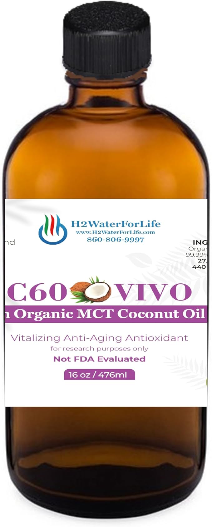 H2 WATER FOR LIFE C60 VIVO (16 oz Coco)