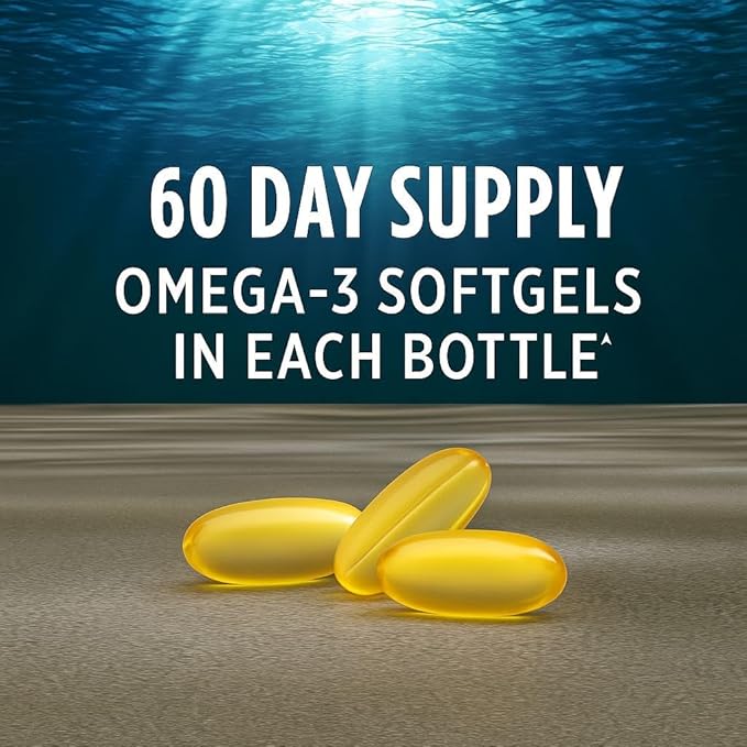 FTSH Cod Liver Oil 120 Softgels – Wild Caught Alaskan Fish Enhances Immune &amp Bone Strength Supports Joint Mobility Non-GMO 60 Servings