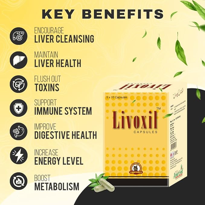 Livoxil Liver Cleanse Detox &amp Repair Fatty Liver Formula - Natural Liver Health Support Supplement - 200 Capsules