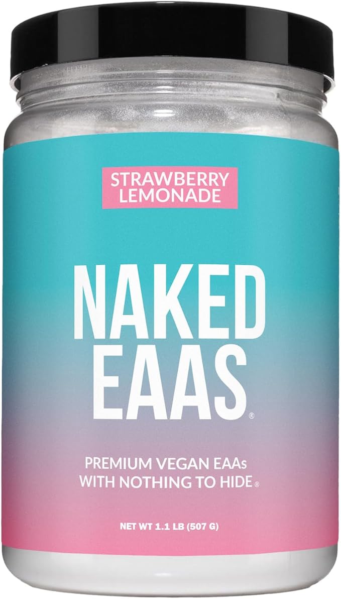 NAKED Strawberry Lemonade EAAs Amino Acids Powder Vegan Essential Amino Acids Instantized All Natural EAA Powder Supplement 1.1LB - 26 Servings