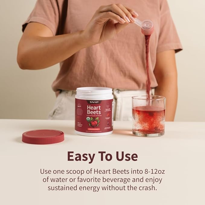 Snap Supplements Heart Beets Organic Beet Root Powder Cardiovascular Support Supplement for Men &amp Women Beets Pomegranate B Vitamins &amp Red Spinach Heart Health Support 30 Servings Mixe