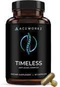 Timeless - NAD+ Supplement with BioPerine® for Enhanced Absorption - Supports Anti-Aging Longevity Cellular Energy – Nicotinamide Riboside Spermidine Resveratrol &amp More (60 Capsules)