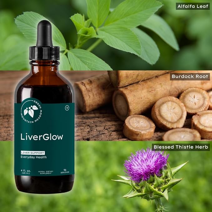 Mountain Meadow Liver Glow (Original Formula) Advanced Detoxifier and Regenerator to Support Liver Health and Function - 4 oz - for a Happy Liver