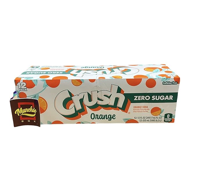 Crush Soda Munchie Box Reserve - Stocked for your Pleasure - Cans or Bottles (Orange Zero Pack of (12) 12 Oz Cans)