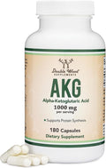 AKG Supplement (Alpha Ketoglutaric Acid) 1000mg Per Serving (180 Capsules) Different and May Be More Effective Than AAKG (Recently Studied for Healthy Aging Properties) Gluten Free by Double Wood