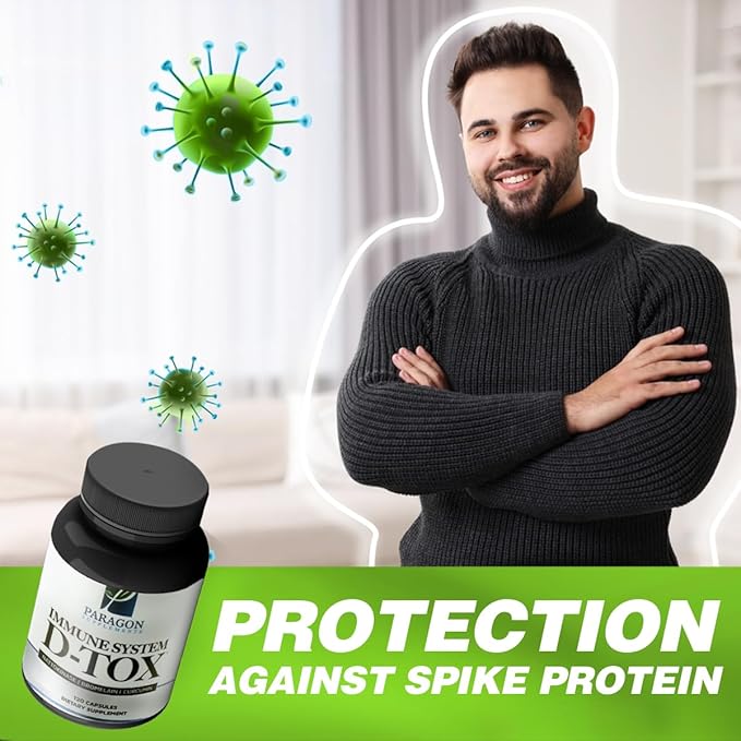 Spike Protein Removal - Original Spike Detox Formula with Nattokinase Bromelain &amp Curcumin - 3-in-1 Immune System Supplement - Non-GMO Vegan Gluten-Free Made in USA - 120 Capsules (30 Day Supp