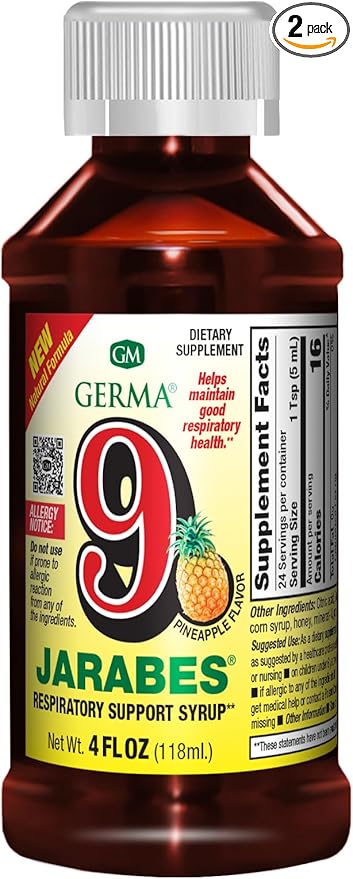 Germa 9 Jarabes Dietary Supplement 4 Fl oz. 2-Pack