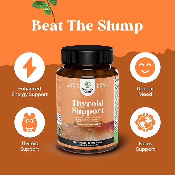 Bundle of Herbal Adrenal and Thyroid Support Complex - Mood Enhancer Energy Supplement for Thyroid Health and Complete Herbal Menopause Supplement for Women for Night Sweats Mood and More