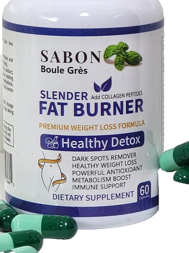 Sabon Boule Grès Slender Fat Burner with Collagen Peptides Supports Weight Management and Healthy hetox 60 Capsules.