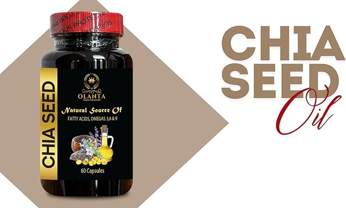 CHIA Seed Supplement - Organic Chia Seeds with Omega-3 Good Source of Fiber Non-GMO Gluten Free Organic Cold Pressed chia Seed Capsules - 1 Bottle
