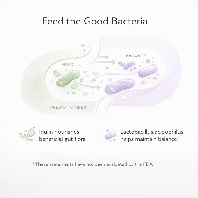 Digestive Enzyme Complex with Lactobacillus Acidophilus LA85 - Jerusalem Artichoke &amp Inulin for Gut Health - Beneficial Bacteria Probiotics - Apple Cider Vinegar Formula