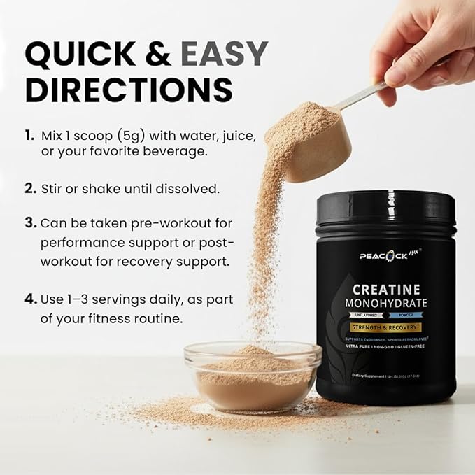Creatine Monohydrate Powder (500g) and Colostrum Powder (60g) Bundle - Unflavored - Gluten-Free Non-GMO Lactose &amp Soy Free