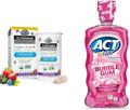 Garden of Life Dr. Formulated Probiotics Organic Kids+ Plus Vitamin C &amp D Berry Cherry Chewables 30 Count &amp ACT Kids Anticavity Fluoride Rinse Bubble Gum Blowout 16.9 fl oz