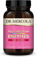 Dr. Mercola Full Spectrum Enzymes for Women - 22 Diverse Enzymes - Supports Digestive &amp Gut Health - Non-GMO Gluten-Free &amp Soy-Free - 90 Capsules (90 Servings)