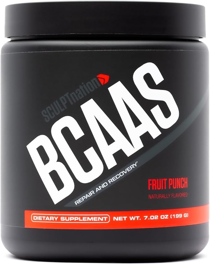 Sculpt Nation by V Shred BCAA Powder - Powerful Amino Acids Blend to Support Recovery and Endurance Branch Chain Essential Amino Acids Fruit Punch - 30 Servings