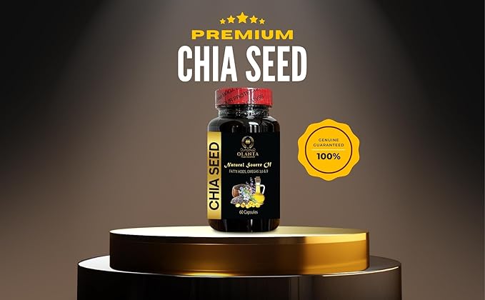 CHIA Seed Supplement - Plant-Based Omega-3 and Vegan Protein Organic Black Chia Seeds Gluten-Free chia Seed Advanced chia Seeds Organic - 1 Bottle