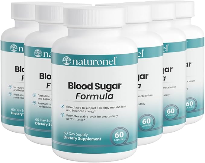 Blood Sugar Formula (6 Pack) Metabolic Support with Cinnamon Banaba Bitter Melon Guggul Licorice Gymnema Juniper Alpha Lipoic Acid &amp Chromium | Made in USA GMP Certified