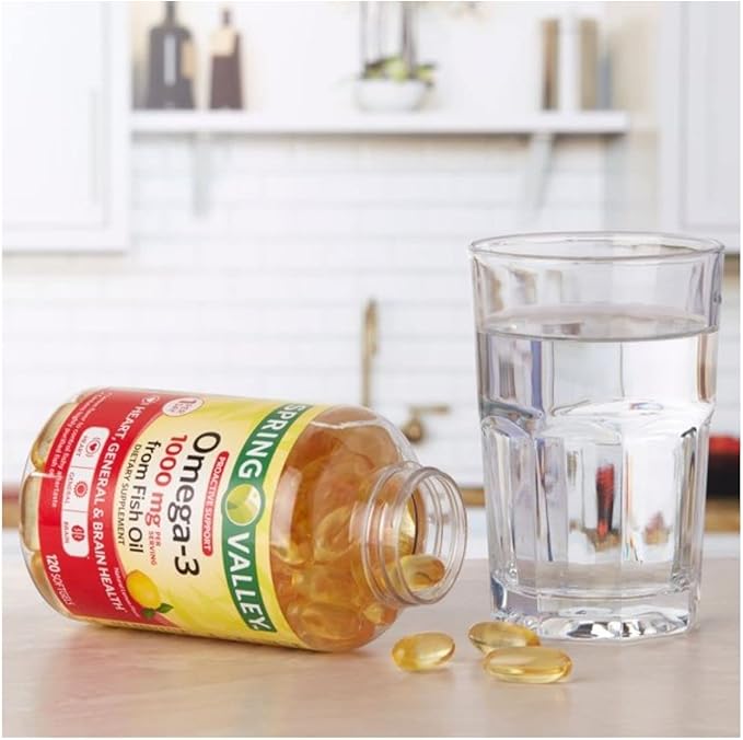 Spring Valley Omega-3 from Fish Oil 1000 mg 120 Count + STS Sticker.