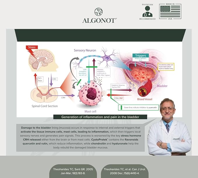 Algonot CystoProtek – Bladder Health – Exclusive Combination of Hyaluronate Chondroitin and Natural Flavonoids – 90 Capsules