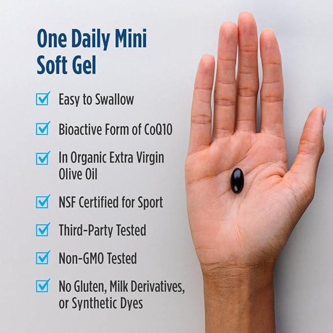 Nordic Naturals Nordic CoQ10 Ubiquinol Sport - 60 Mini Soft Gels - 100 mg Ubiquinol - Heart Health Physical Performance Cellular Energy Production - Non-GMO - 60 Servings