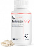 Supplement 300mg – 95%+ Pure Bovine Lactoferrin Capsules – Delayed Release for Immune Support Gut Health &amp Iron Metabolism – 120 Count