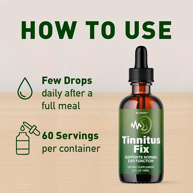 (3 Pack) TinnitusFix Drops - Official TinnitusFix Advanced Liquid Hearing Support Drop All Natural TinnitusFix Supplement Vitamins for Ear &amp Hearing Wellness Support Reviews 3 Bottles for 3 Mont