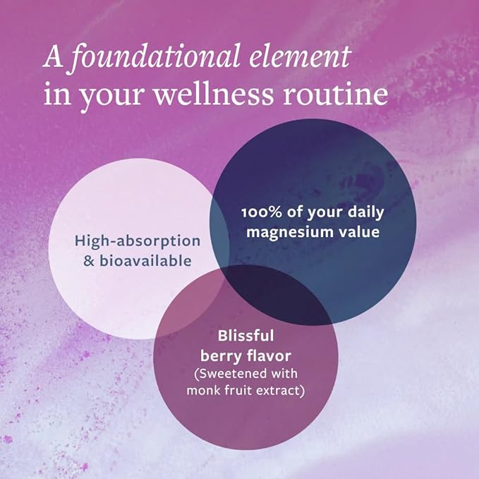 Total Magnesium Complex Powder Berry Flavored Magnesium Supplement for Sleep Stress &amp Digestion Advanced 5-blend Formula with Glycinate Citrate Malate Taurate Carbonate 60 Servings