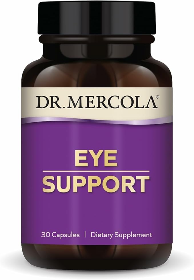 Dr. Mercola Eye Support - Supports Eye &amp Vision Health - with Lutein Zeaxanthin Organic Astaxanthin &amp Black Currant - Non-GMO Gluten-Free &amp Soy Free - 30 Capsules (30 Servings)