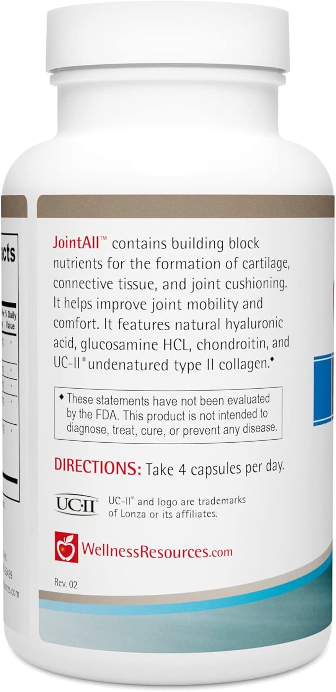 Wellness Resources JointAll - Joint Support Supplement with Natural Hyaluronic Acid UC-II Collagen Glucosamine Chondroitin for Joint Strength and Comfort (120 Capsules) …