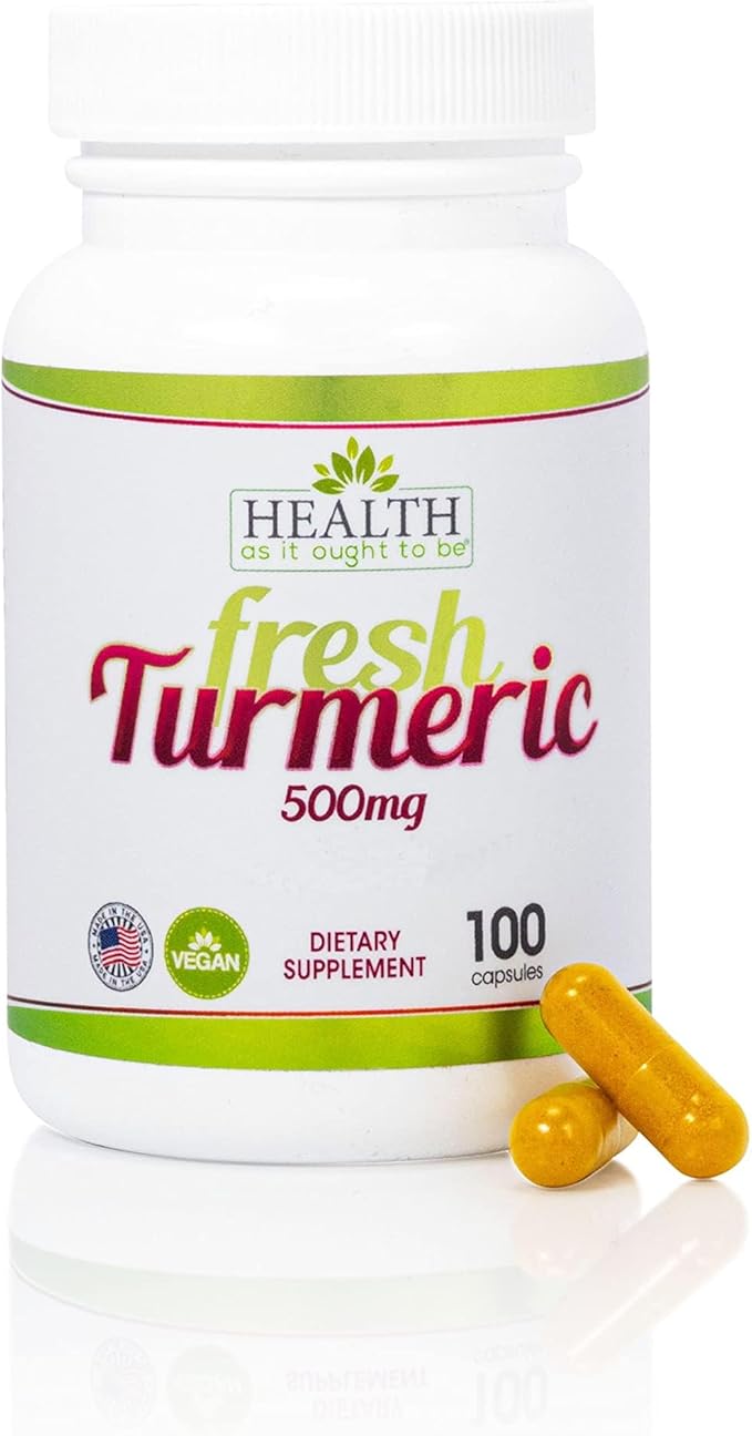 Fresh Turmeric 500 mg - 100 Capsules Standardized Extract for Optimal Effect