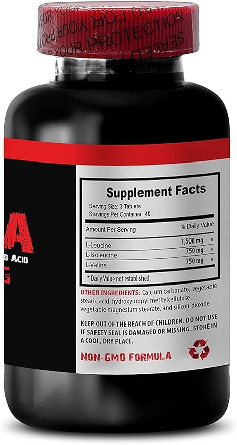VIP Supplements Workout Pills for Men and Women - BCAA 3000 MG - BRANCHED Chain Amino Acid - leucine isoleucine and valine 1 Bottle (120 Tablets)