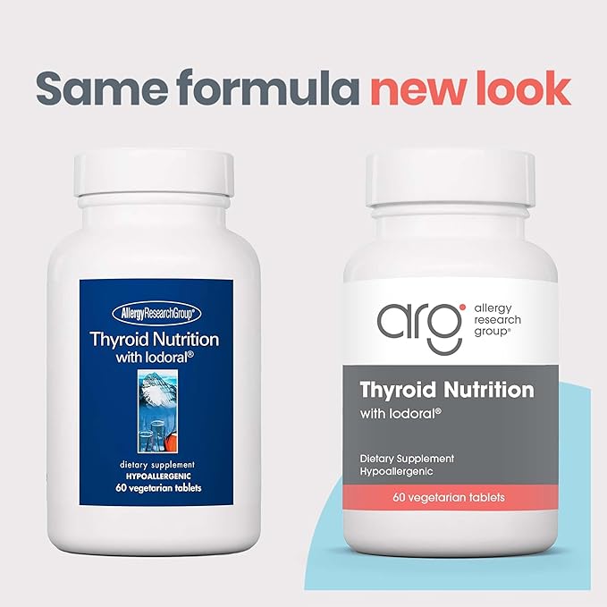 Allergy Research Group Thyroid Nutrition with Iodoral - Thyroid Support for Men &amp Women Thyroid Complex Supplement Thyroid Health Iodine - 60 Count