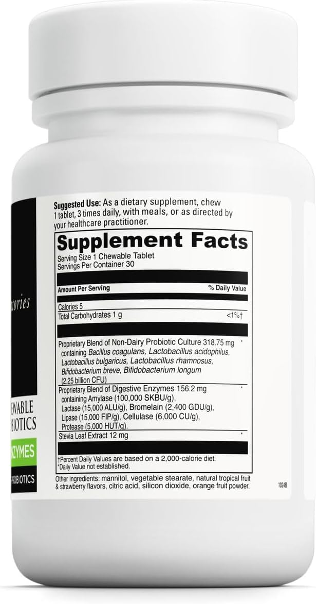 DAVINCI - Mega Probiotic ND with Digestive Enzymes Chewable - 30 Chewable Tablets (Pack of 2)
