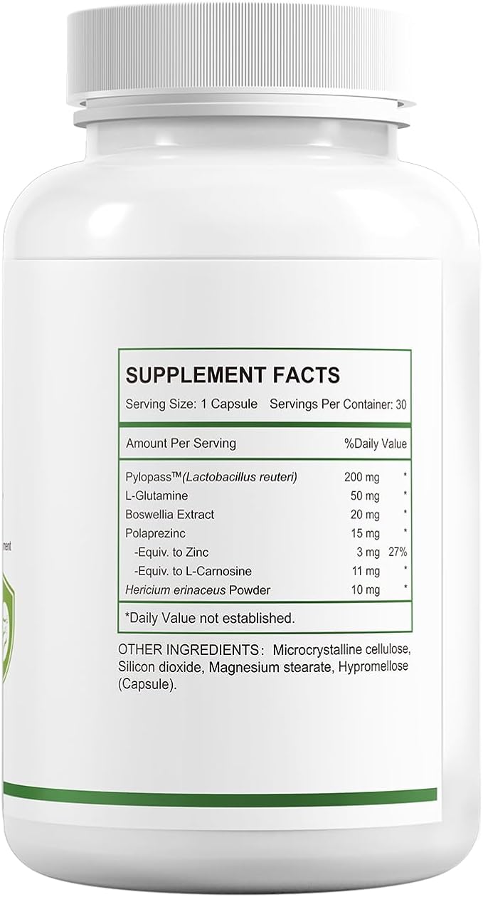 HUJ Pylo Protect - Lactobacillus Reuteri Supplement - Supports Healthy Stomach Environment - 30 Capsules