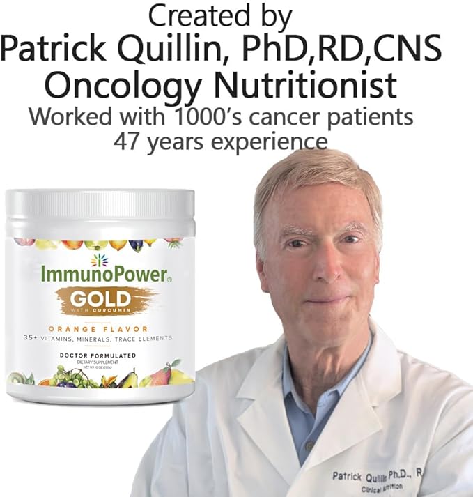 Gold - Immune Support - Targeted to Help Increase Natural Killer Cell Activity with 35+ Vitamins Minerals - Powder Formula - Orange Flavor