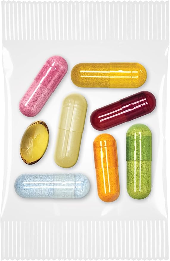 Daily Start All-in-One Daily Vitamin Pack - Energy &amp Focus - Vitamin B12 Panax Ginseng B-Complex Guarana Yerba Mate Ashwagandha &amp Antioxidants - 30 Day Supply