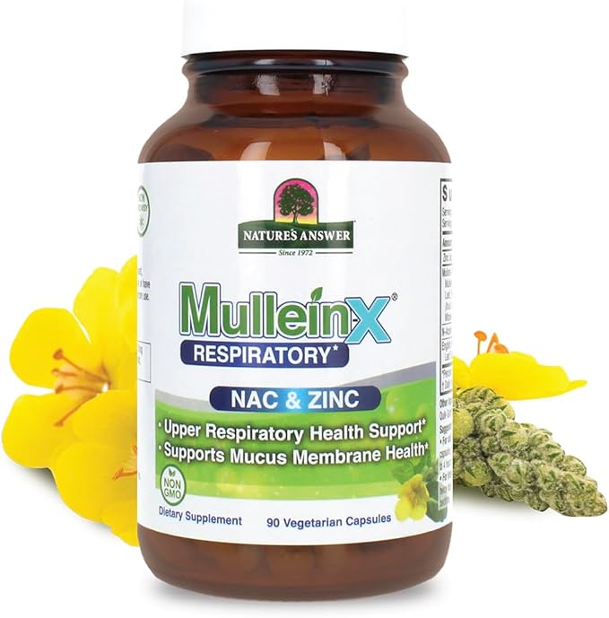 Nature's Answer MulleinX® Respiratory NAC &amp Zinc 90 Vegetarian Capsules