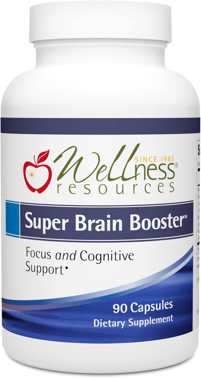 Wellness Resources Super Brain Booster with Phosphatidylserine N-Acetyl Tyrosine Alpha GPC and Bacopa for Mental Clarity Focus and Memory (90 Capsules)
