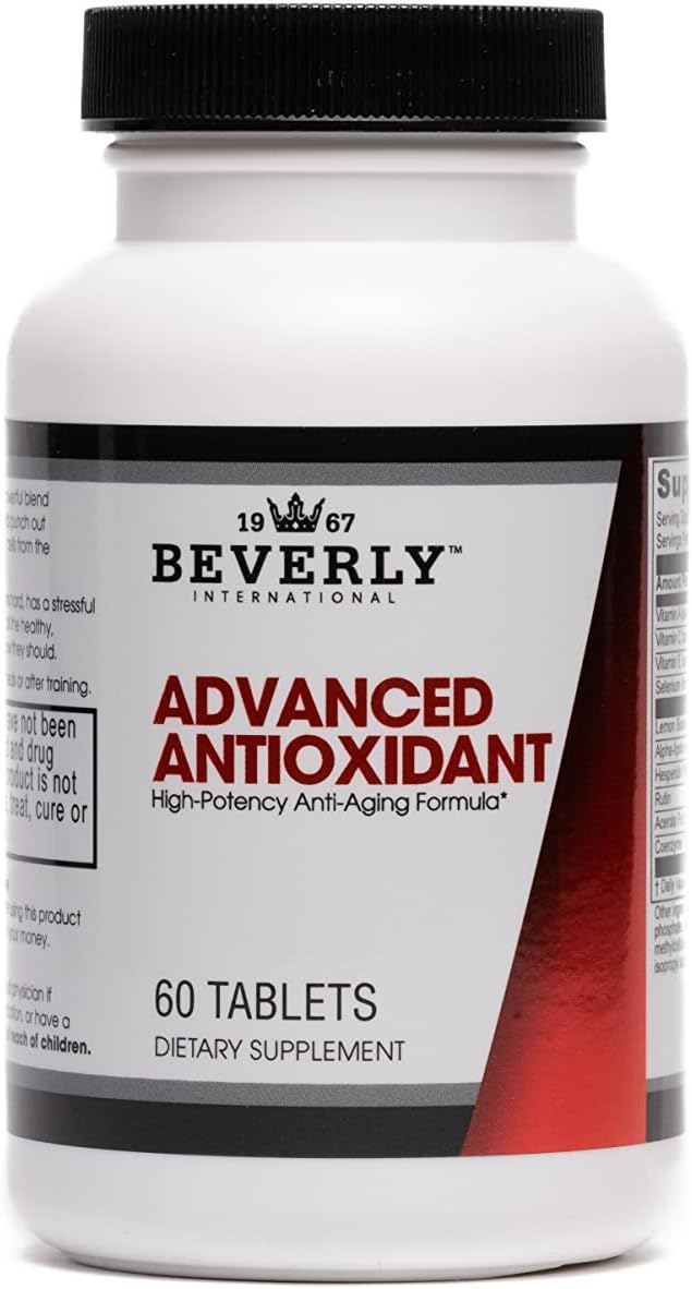 Beverly International Advanced Antioxidant 60 Tablets. High Potency Anti-Aging Formula. Powered by Vitamins A C E and Selenium. Combat Cell Oxidation.