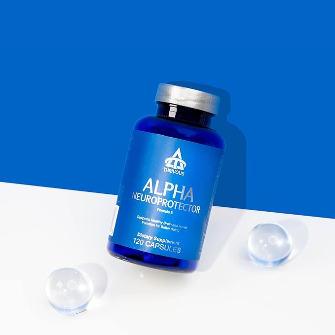 Thrivous Alpha Neuroprotector – Brain Support &amp Nootropic Supplement with Acetyl L-Carnitine Alpha GPC R-Alpha Lipoic Acid Ginkgo Biloba – 120 Vegan Capsules
