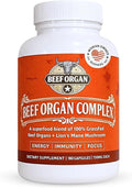 Grass Fed Beef Organ Supplement - Supports Immunity &amp Vitality - Beef Organ Complex for Men &amp Women - Superfood Blend with Lions Mane &amp Cinnamon - Pasture Raised - 180 Capsules